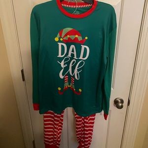 Christmas Family Matching Red Holiday Pajama PJ Sets Pajamarama Dad Elf Medium